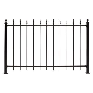 Gilpin Black Steel Fence Panel (Common 48 in x 72 in; Actual 46 in x 72 in)