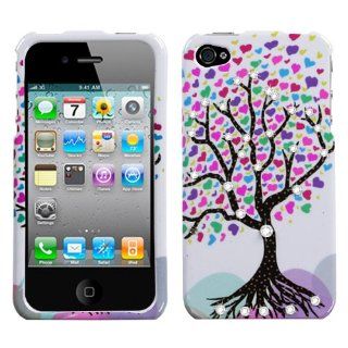 Fits Apple iPhone 4 4S Hard Plastic Snap on Cover Love Tree with Diamonds AT&T, Verizon Plus A Free LCD Screen Protector (does NOT fit Apple iPhone or iPhone 3G/3GS or iPhone 5) Cell Phones & Accessories