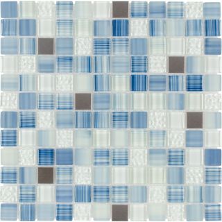 Elida Ceramica Infinite Blue Mixed Material Mosaic Square Indoor/Outdoor Wall Tile (Common 12 in x 12 in; Actual 11.75 in x 11.75 in)