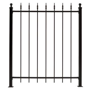 Gilpin Black Steel Fence Panel (Common 60 in x 48 in; Actual 58 in x 48 in)