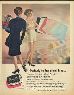 Obviously the lady doesn't know Perma lift Magic Oval Panty Girdle & Bra ad 1960 Entertainment Collectibles