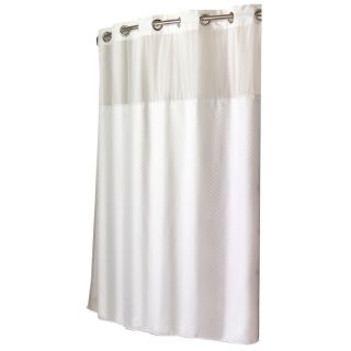 Hookless Polyester White Solid Shower Curtain