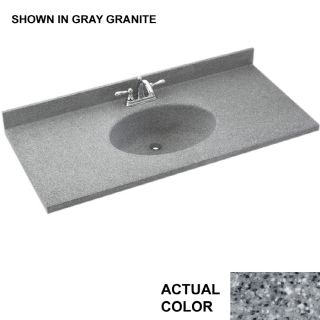 Swanstone Chesapeake 49 in W x 22 in D Gray Granite Composite Integral Single Sink Bathroom Vanity Top