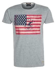 Jack & Jones   AMERICAN FLAG   Print T shirt   grey