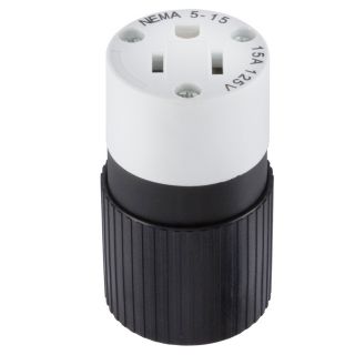 Hubbell 15 Amp 125 Volt Black 3 Wire Connector