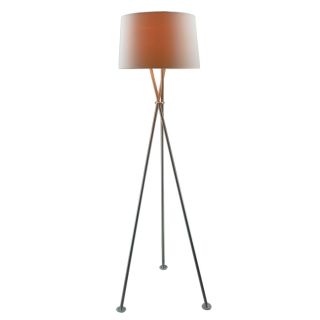 Style Selections 59.75 in Brushed Nickel Indoor Floor Lamp with Fabric Shade