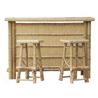 Bamboo Buddy 25 in x 64 in Rectangle Wood Patio Bar Height Table