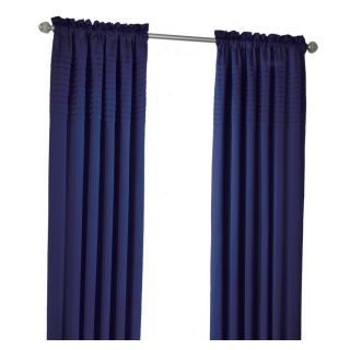 allen + roth Lincolnshire 63 in L Solid Navy Rod Pocket Curtain Panel