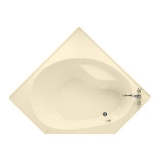 American Standard Scala 60 in L x 60 in W x 19.75 in H Bone Acrylic Corner Drop In Bathtub with Reversible Drain