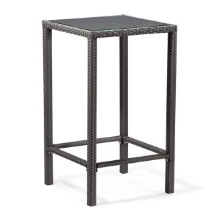 Zuo Modern 24.7 in x 24.7 in Square Glass Patio Bar Height Table