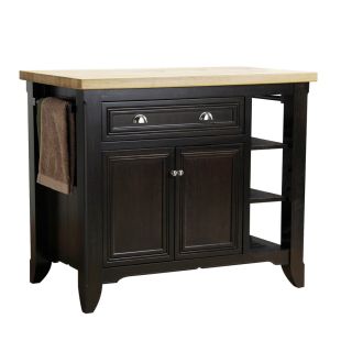 allen + roth 42 in L x 24 in W x 36 in H Chocolate Brown Kitchen Island