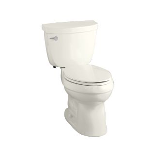 KOHLER Cimarron Biscuit 1.28 GPF (4.85 LPF) 12 in Rough In WaterSense Elongated 2 Piece Comfort Height Toilet