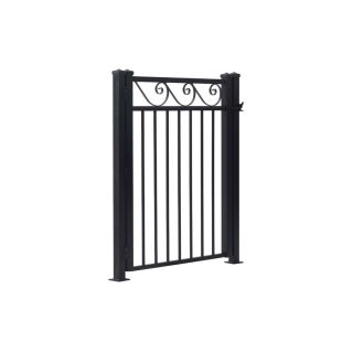 Gilpin Black Steel Fence Gate (Common 72 in x 48 in; Actual 69 in x 47 in)