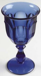 Imperial Glass Ohio Old Williamsburg Deep Blue/Ultra Water Goblet   Stem #341, D