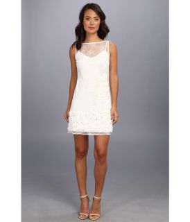 Jessica Simpson Sleeveless Dress w/ Soutache Flower Detail Womens Dress (White)