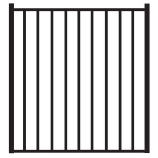 FREEDOM Black Aluminum Fence Gate (Common 48 in x 48 in; Actual 50 in x 48 in)