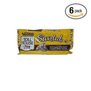 Nestle Toll House Swirled Semi Sweet and White Chocolate Morsels, 10 Ounce (Pack of 6)  Snack Party Mixes  Grocery & Gourmet Food