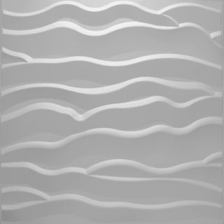 threeDwall 0.1 in x 2 ft 7.44 in x 2 ft 0.6 in Off White Hardboard Wall Panel