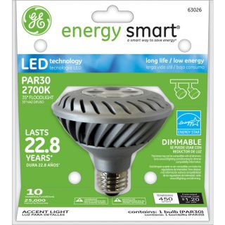GE 10 Watt (60W) PAR 30 Shortneck Medium Base Soft White Indoor LED Flood Light Bulb ENERGY STAR