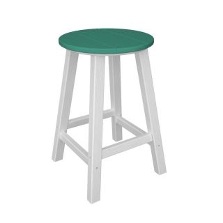 POLYWOOD Slat Seat Recycled Plastic Patio Bar Height Chair