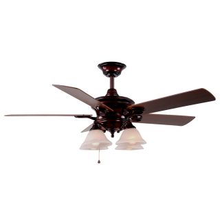 Harbor Breeze Bellhaven 52 in Rustic Bronze Downrod Mount Ceiling Fan with Light Kit