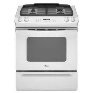 Whirlpool 4.5 cu ft Self Cleaning Slide In Convection Gas Range (White) (Common 30 in; Actual 29.875 in)