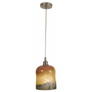 Checkolite International Art Glass 7 in W Brushed Nickel Mini Pendant Light with Textured Shade