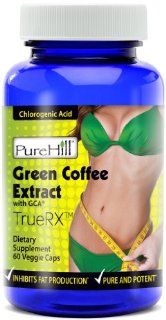 Green Coffee Bean Extract with GCA TrueRX   1 Month Supply   1,600mg Daily, Contains GCA for Optimum Weight Loss   Made in the USA   Fat Burn Solution   Pure   Potent   Safe Health & Personal Care