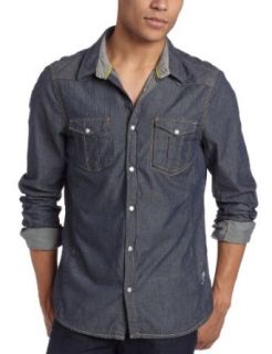 J.C. Rags Men's Denim Stripe Button Down Shirt, Indigo, XX Large at  Mens Clothing store