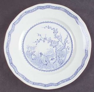 Furnivals Quail Blue (Round,Quail Backstamp) Luncheon Plate, Fine China Dinnerwa