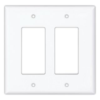 Cooper Wiring Devices 2 Gang White Decorator Duplex Receptacle Nylon Wall Plate