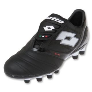 Lotto Vento Diablo KL Due FG Men's Kangaroo Leather Soccer Cleats Black/ White Shoes