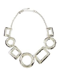 Hammered Mixed Shape Station Necklace