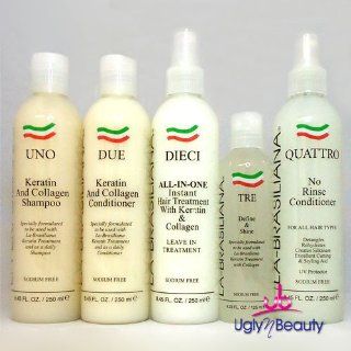 La Brasiliana UNO, DUE, DIECI, QUATTRO 8.45oz + TRE 4.23oz  Shampoo And Conditioner Sets  Beauty