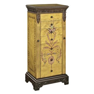 Powell Masterpiece Golden Antique Parchment Floorstanding Jewelry Armoire