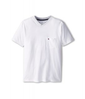 Tommy Hilfiger Kids Isenov S/S V Neck Pocket Tee Boys Short Sleeve Pullover (White)