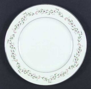 Brentwood Cottonwood Dinner Plate, Fine China Dinnerware   White Flowers,Green &