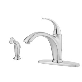 Pfister Selia Stainless Steel 1 Handle High Arc Kitchen Faucet Side with Side Spray