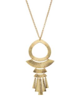 Hammered Golden Pendant Necklace
