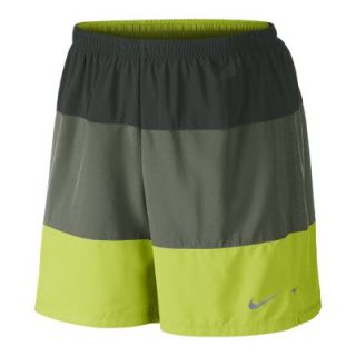 Nike 7 Phenom Color Blocked 2 in 1 Mens Running Shorts   Deepest Green