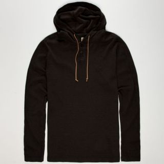 Burnout Mens Hooded Thermal Black In Sizes Medium, Small, Xx Large, X La