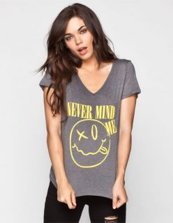 Nevermind Womens Boyfriend Tee Charcoal In Sizes Large, X Small, Small,