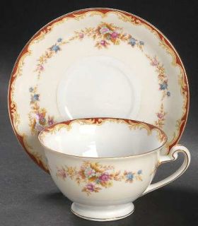 National China (Japan) Wembley Footed Cup & Saucer Set, Fine China Dinnerware  
