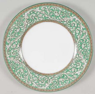 Wedgwood Praze Green (No Floral Center) Luncheon Plate, Fine China Dinnerware  