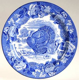 Enoch Wood & Sons Turkey Blue Dinner Plate, Fine China Dinnerware   Blue Floral