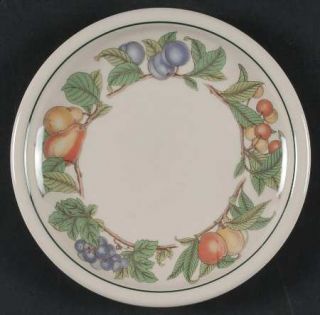 Epoch Wholesome Salad Plate, Fine China Dinnerware   Stoneware, Fruit & Leaves