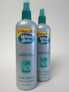 White Rain Hair Spray   Unscented Extra Hold, Value Size 14 fl oz each (2 Pack)  Beauty