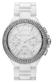 Michael Kors Mid Size White Ceramic Camille Chronograph Glitz Women's watch #MK5843 Michael Kors Watches