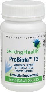 ProBiota 12 Maximum Support  Potent Dairy Free Probiotic, Absorbs Quickly  50 Billion CFU's  No Cold Pack Needed  Dairy Free  60 Vegetarian Capsules Health & Personal Care