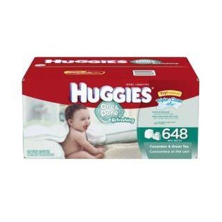 Huggies One and Done Refreshing Baby Wipes Refill, Cucumber and Green Tea, 648 Count (Packaging may vary) Health & Personal Care